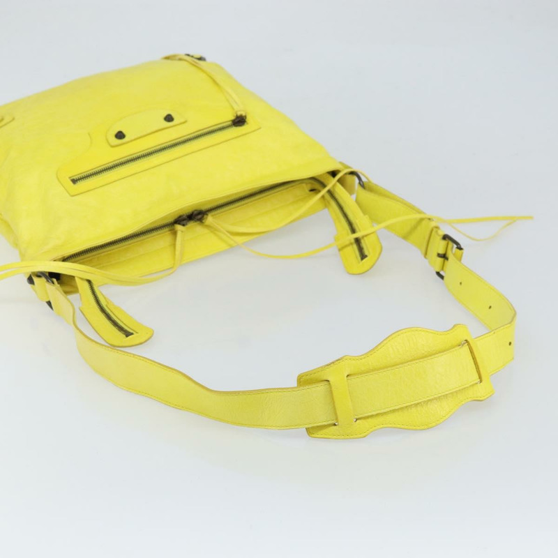 【日本直送】BALENCIAGA The Messenger 單肩包，黃色皮革，貨號 177289，正品號 170768V-6