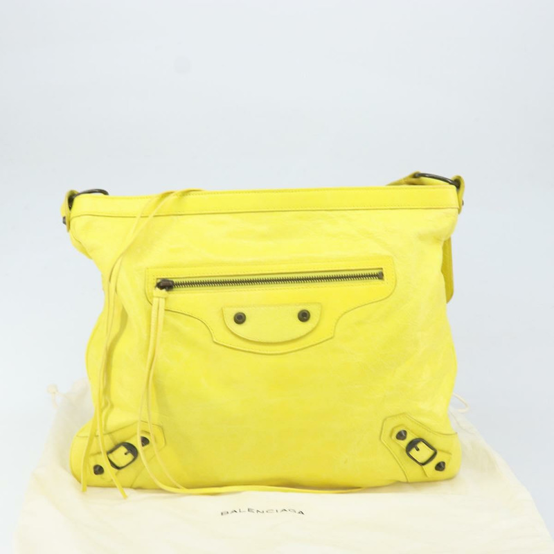 【日本直送】BALENCIAGA The Messenger 單肩包，黃色皮革，貨號 177289，正品號 170768V-11