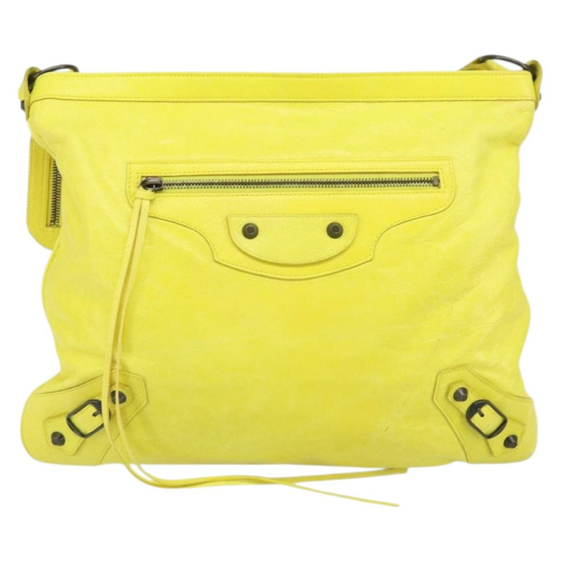 【日本直送】BALENCIAGA The Messenger 單肩包，黃色皮革，貨號 177289，正品號 170768V-12