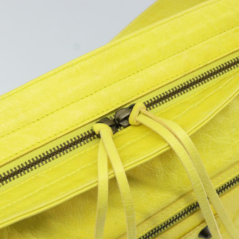 【日本直送】BALENCIAGA The Messenger 單肩包，黃色皮革，貨號 177289，正品號 170768V-19