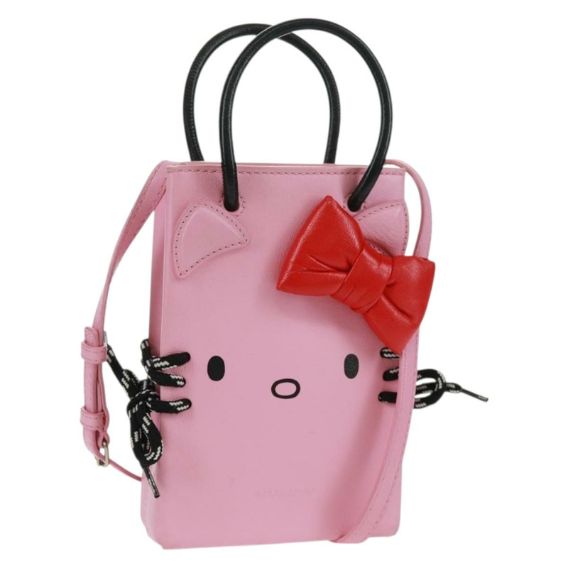 【日本直送】BALENCIAGA 2020春夏 Hello Kitty 手提包 小牛皮 兩用 粉紅色 619043 正品 170731SM-0