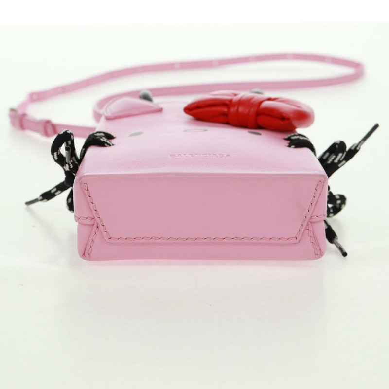 【日本直送】BALENCIAGA 2020春夏 Hello Kitty 手提包 小牛皮 兩用 粉紅色 619043 正品 170731SM-4