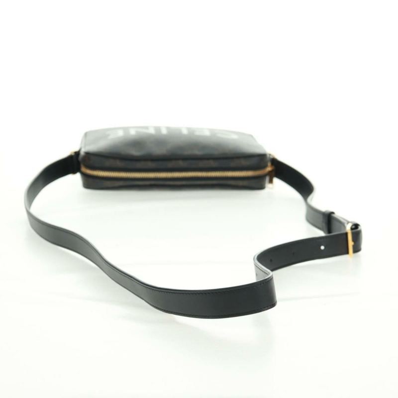 【日本直送】CELINE Triomphe 中斜背包/肩背包 PVC 黑色金色 正品 BA9639M-7