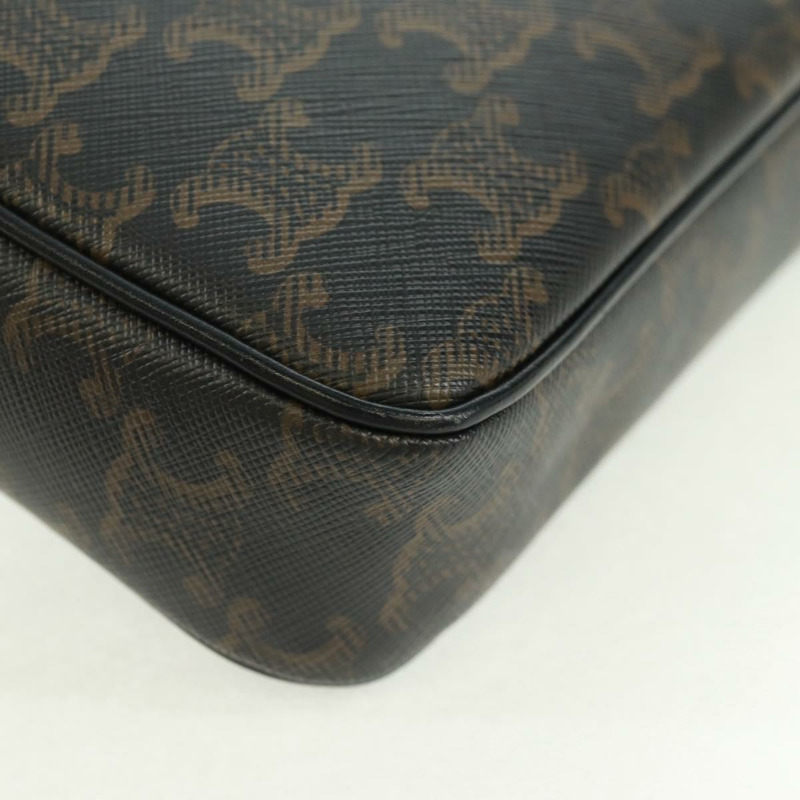 【日本直送】CELINE Triomphe 中斜背包/肩背包 PVC 黑色金色 正品 BA9639M-16