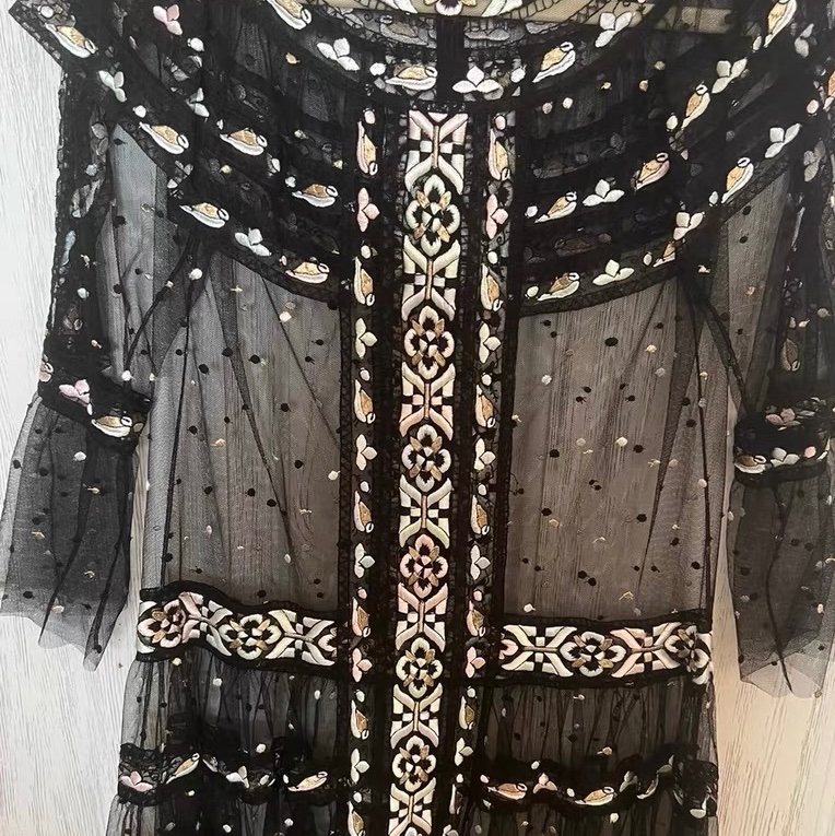 Dior刺繡連衣裙34碼偏大-0