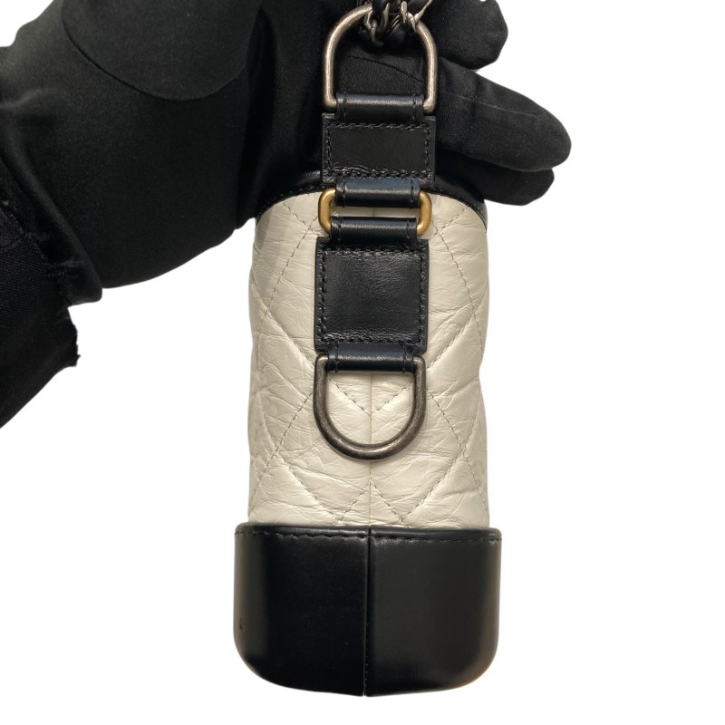 CHANEL 香奈兒 A91810 Gabrielle Hobo 羊皮 肩背包 拚色 雙色鍊-4