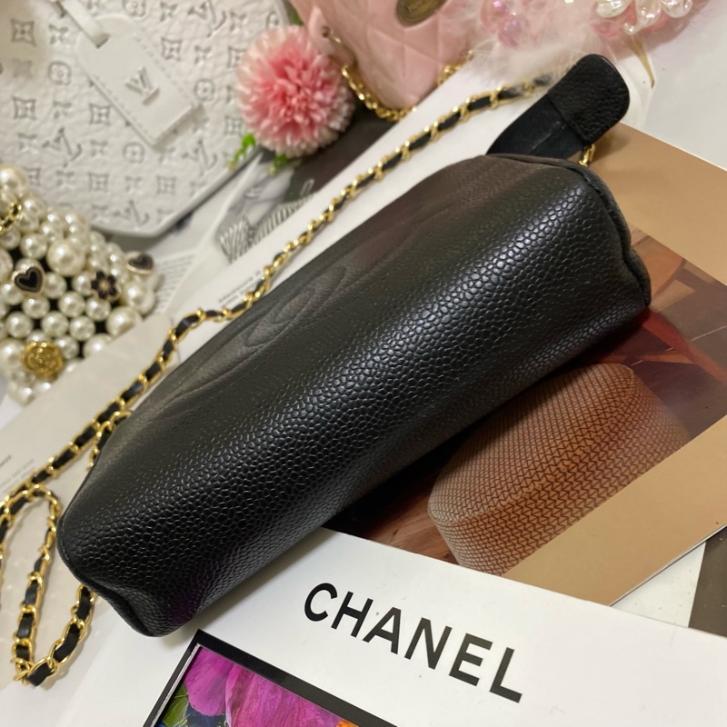 Chanel香奈兒荔枝雙C化妝包鏈條包🏅-17