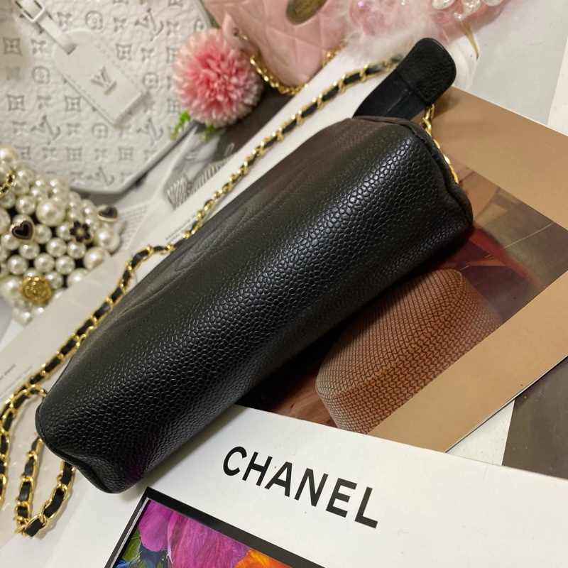 Chanel香奈兒荔枝雙C化妝包鏈條包🏅-18