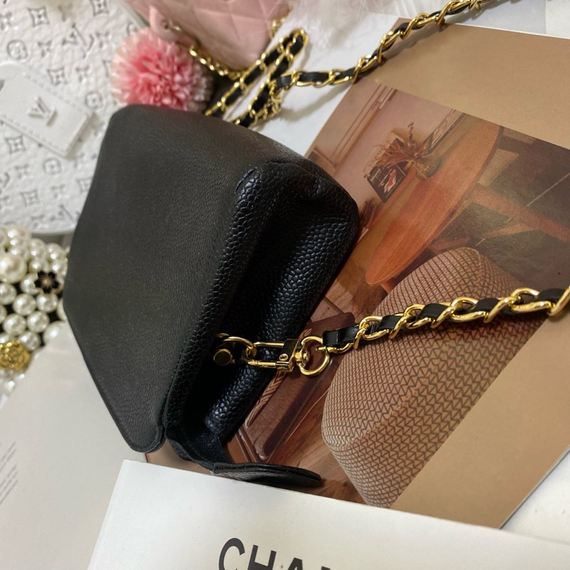 Chanel香奈兒荔枝雙C化妝包鏈條包🏅-19