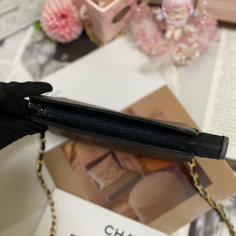 Chanel香奈兒荔枝雙C化妝包鏈條包🏅-21