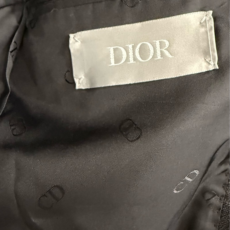 Dior asymmetrical oblique collar black wool blazer jacket 48 西裝外套-4