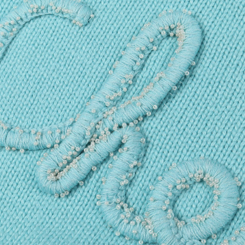 香奈兒針織毛衣 #36 P65189K61044 20B 羊絨藍色二手女款-7