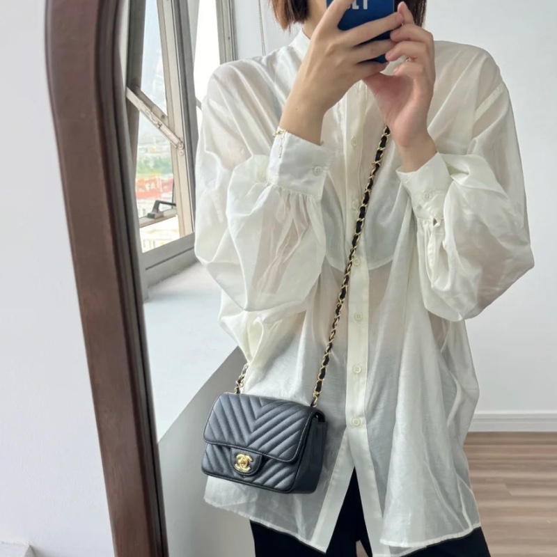 ✨Chanel V紋 CF方胖子 99新 超級實用🖤-1