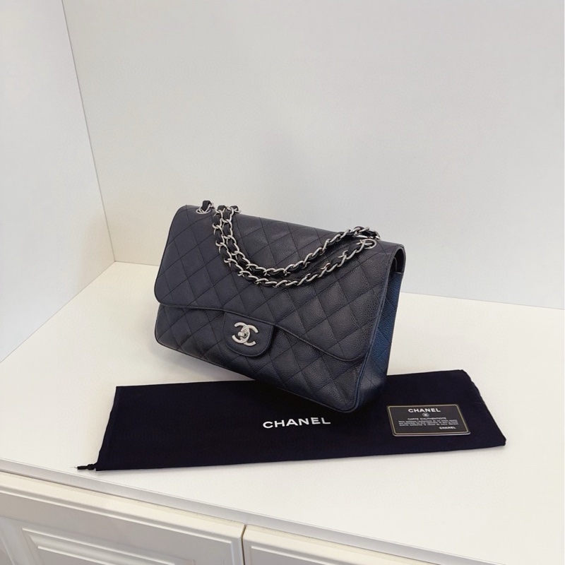 ✨Chanel 黑銀 CF jumbo 98新 經典好看🖤-4