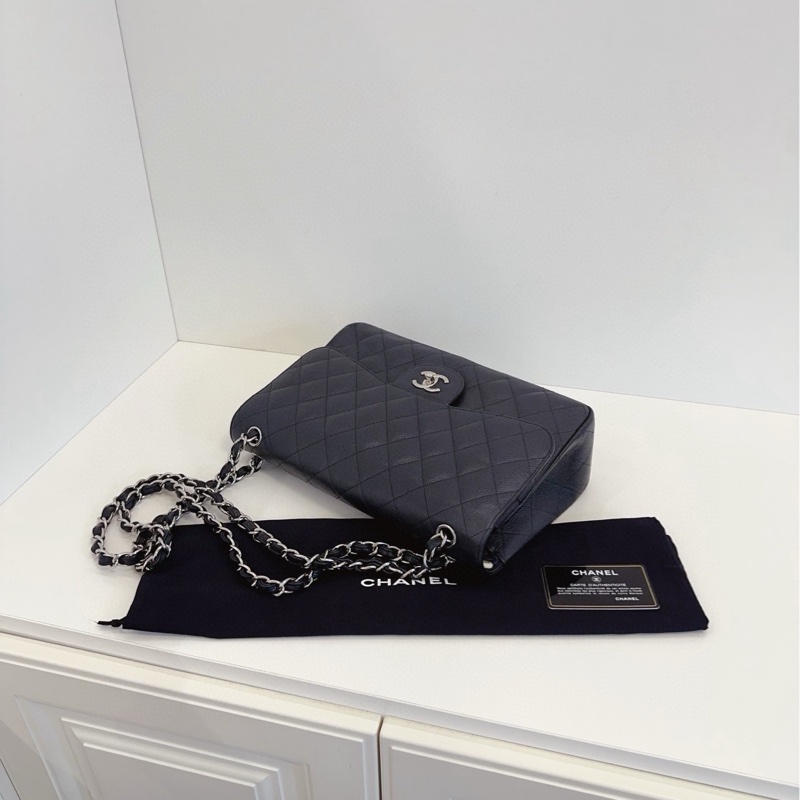 ✨Chanel 黑銀 CF jumbo 98新 經典好看🖤-9
