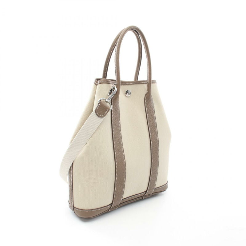 大象灰 Negonda牛皮 巴黎灰 帆布 Garden File PM 兩用包 Z刻【HERMES 愛馬仕】-1