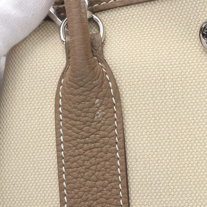 大象灰 Negonda牛皮 巴黎灰 帆布 Garden File PM 兩用包 Z刻【HERMES 愛馬仕】-6