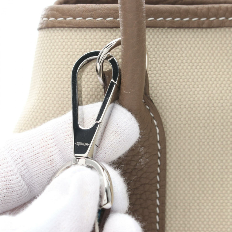 大象灰 Negonda牛皮 巴黎灰 帆布 Garden File PM 兩用包 Z刻【HERMES 愛馬仕】-10