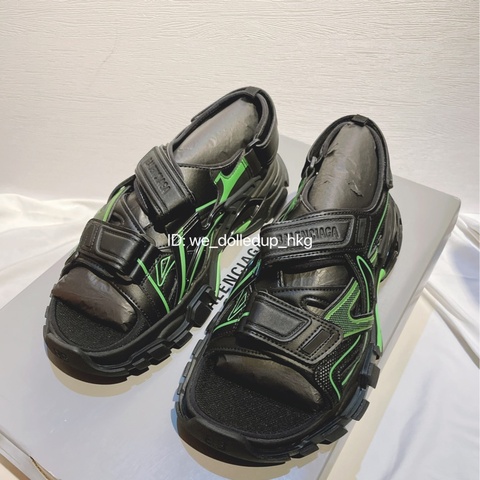 BALENCIAGA 黑綠色Track sandal 40碼