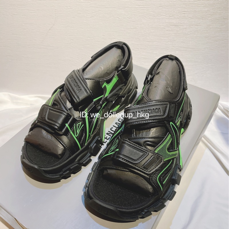 BALENCIAGA 黑綠色Track sandal 40碼-0