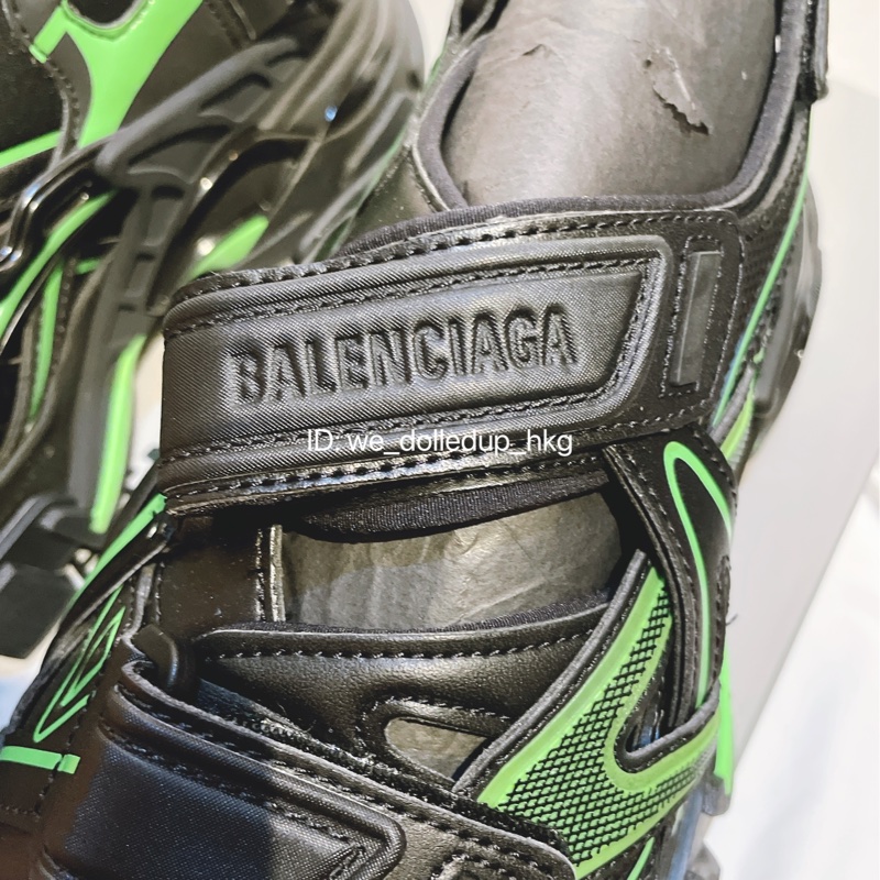 BALENCIAGA 黑綠色Track sandal 40碼-4