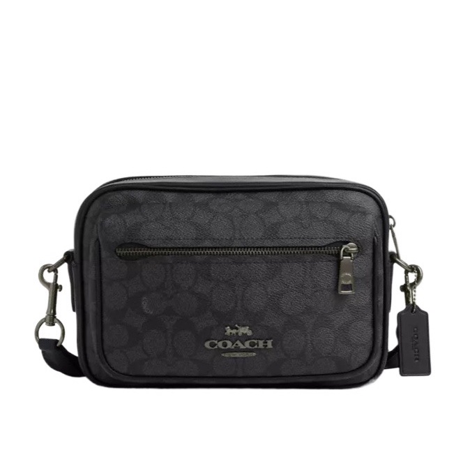 Coach 男士 徽標斜挎包均碼碼24.77cm*8.89cm*16.51cm-0