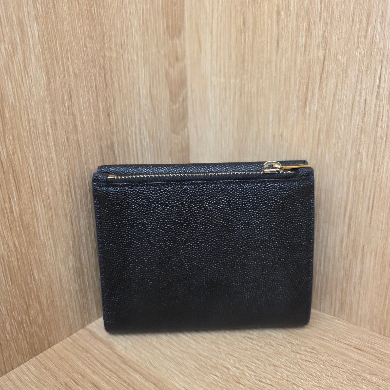 [ 甜價出！😍] YSL 黑粒面牛皮金釦UpTown短夾-2