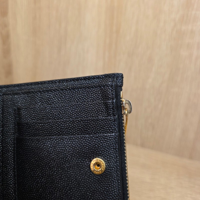 [ 甜價出！😍] YSL 黑粒面牛皮金釦UpTown短夾-8