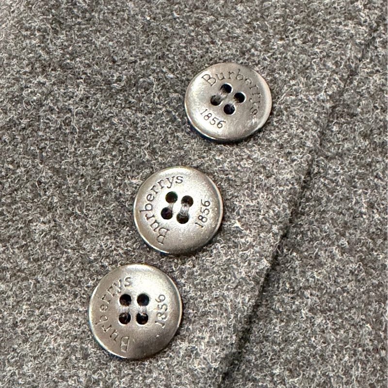 BURBERRY 長版毛料口袋大衣 鐵灰色-5