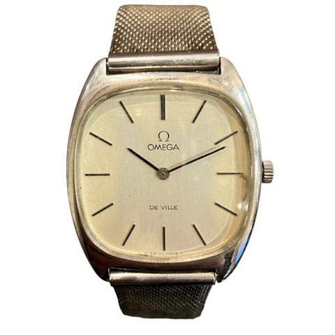 歐米茄碟飛系列手動上鍊銀色錶盤女士腕錶