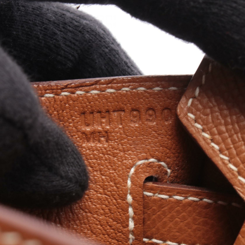 愛馬仕 Birkin 25 Sellier 手提包,Epsom 皮革,棕色金色,二手,女士,帶五金配件。-4