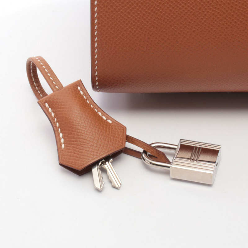 愛馬仕 Birkin 25 Sellier 手提包,Epsom 皮革,棕色金色,二手,女士,帶五金配件。-5