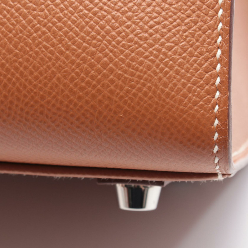 愛馬仕 Birkin 25 Sellier 手提包,Epsom 皮革,棕色金色,二手,女士,帶五金配件。-6