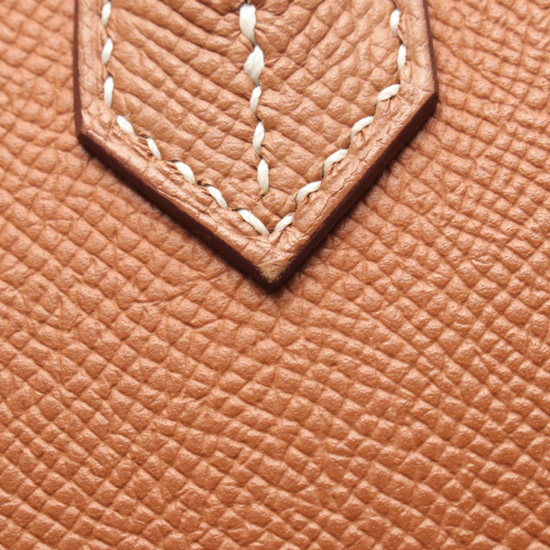 愛馬仕 Birkin 25 Sellier 手提包,Epsom 皮革,棕色金色,二手,女士,帶五金配件。-7