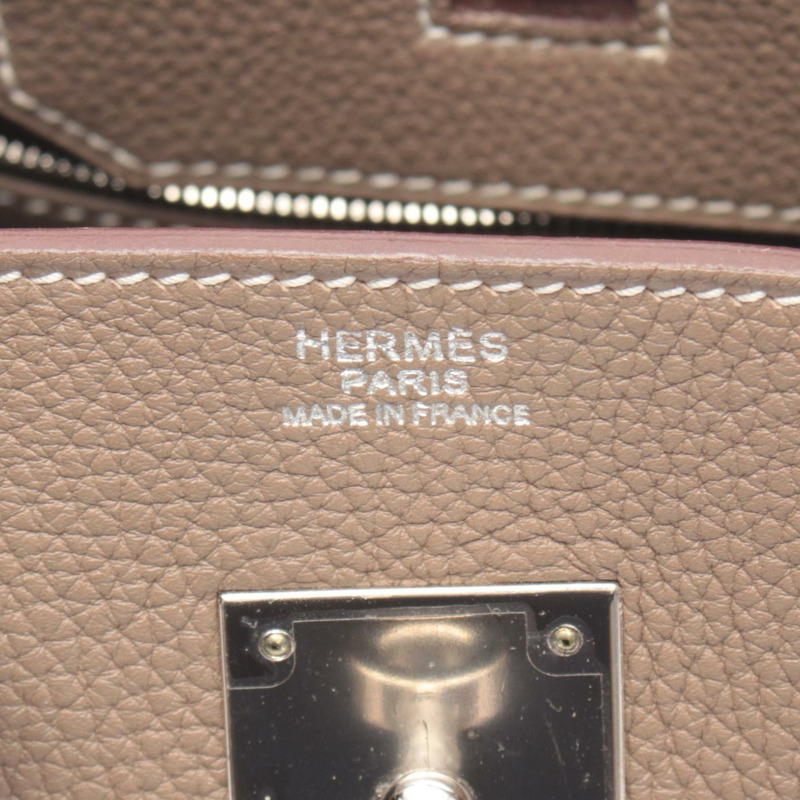 愛馬仕 Birkin 30 手提包,Togo 皮革,灰色/灰褐色,二手,女士,帶鎖扣-3