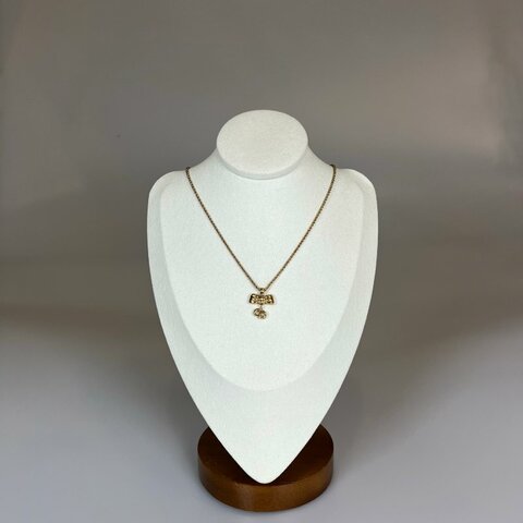 DIOR金色小CD蝴蝶結項鍊