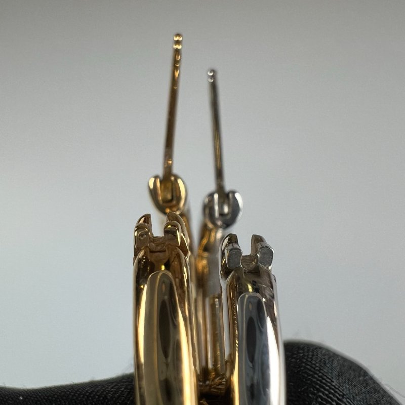 FENDI 金銀雙色LOGO耳環-5