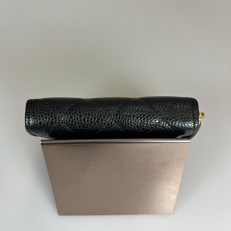 CHANEL CFㄇ拉零錢包荔枝黑 晶片款-4