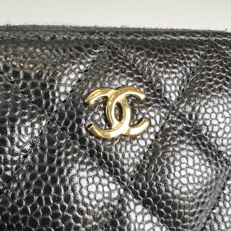 CHANEL CFㄇ拉零錢包荔枝黑 晶片款-7