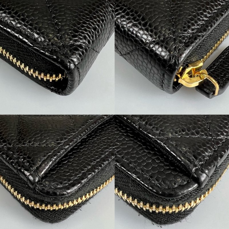 CHANEL CFㄇ拉零錢包荔枝黑 晶片款-9