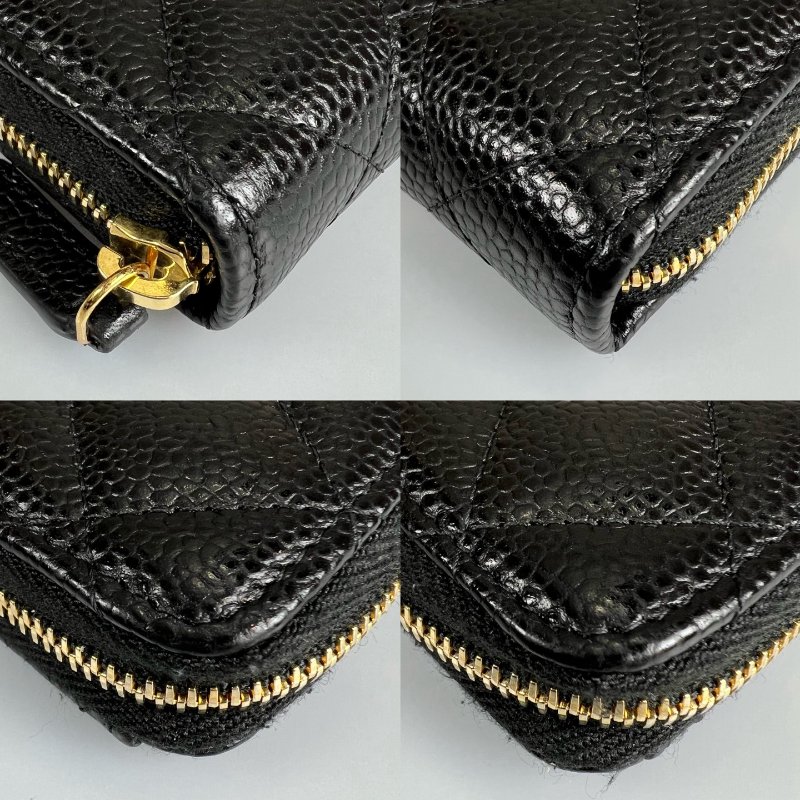 CHANEL CFㄇ拉零錢包荔枝黑 晶片款-10