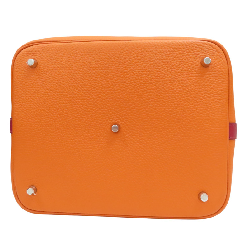 橘色 Taurillon牛皮 Picotin Lock 26 手提包 X刻 銀釦【HERMES 愛馬仕】-3