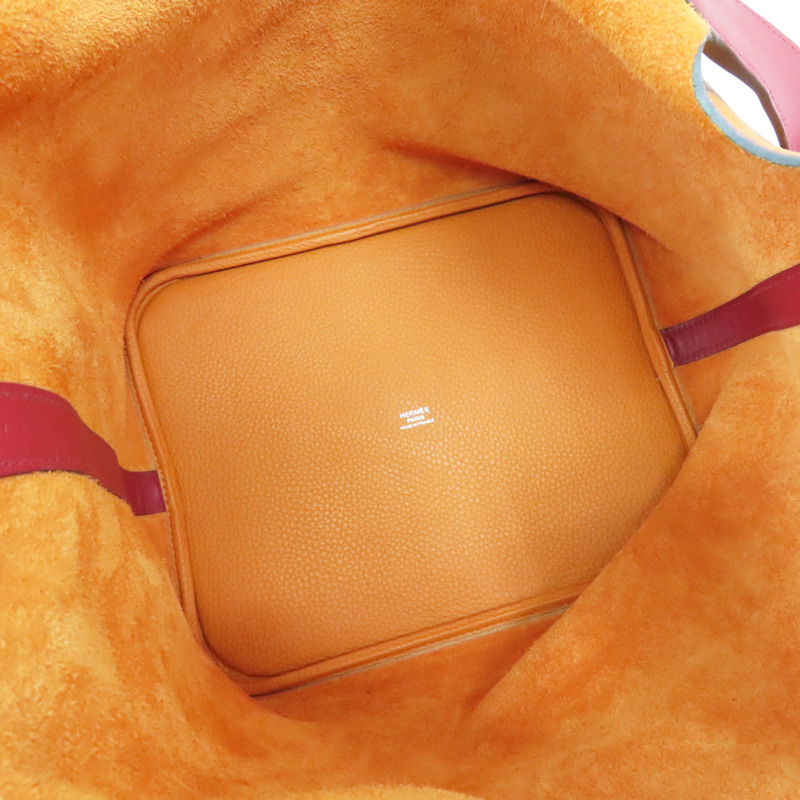 橘色 Taurillon牛皮 Picotin Lock 26 手提包 X刻 銀釦【HERMES 愛馬仕】-4