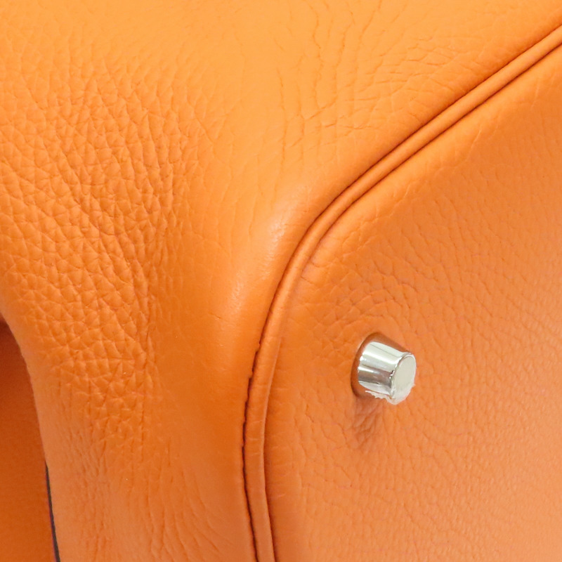 橘色 Taurillon牛皮 Picotin Lock 26 手提包 X刻 銀釦【HERMES 愛馬仕】-8