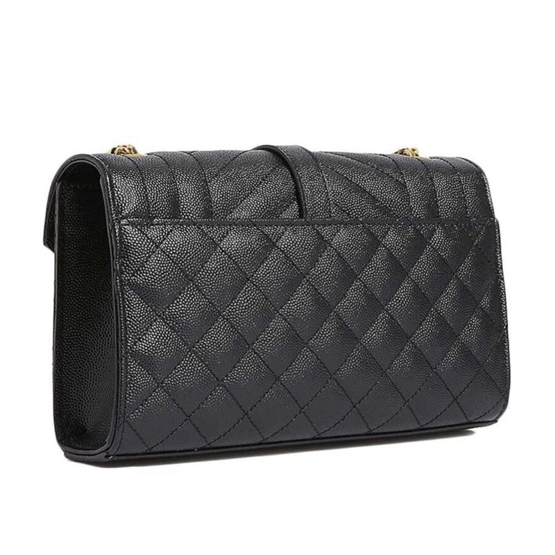 Saint Laurent 女士 ENVELOPE 小號黑色絎縫紋理真皮包均碼碼小號、21cm*6cm*13cm-1