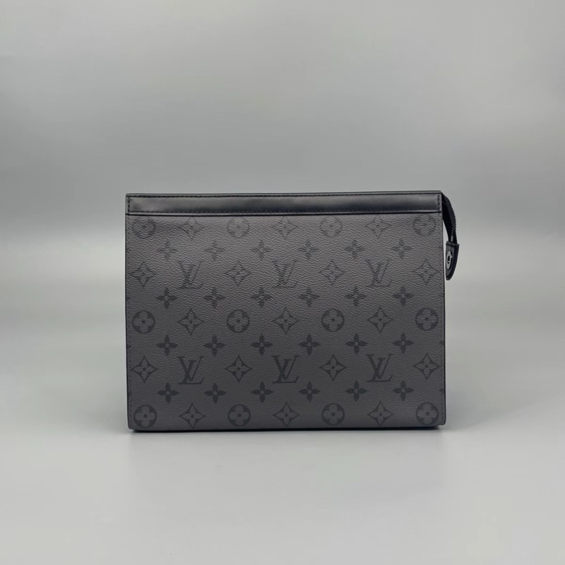 LV老花拼色手拿包 芯片款-0