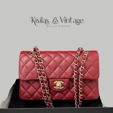 Chanel Caviar  CF23 酒紅色