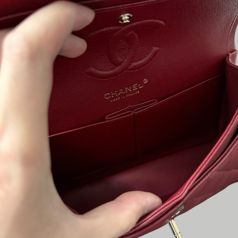 Chanel Caviar  CF23 酒紅色-5