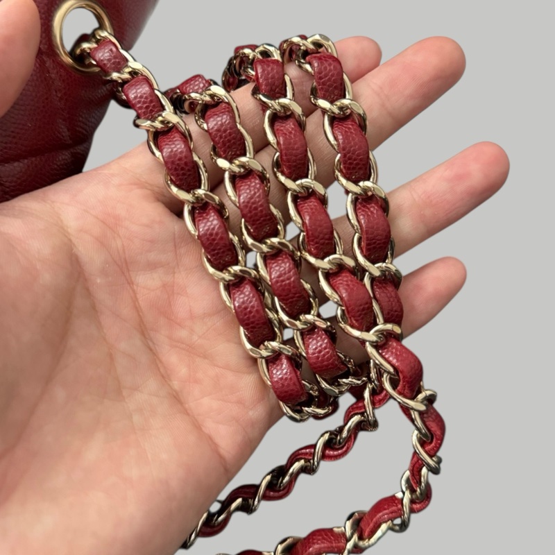 Chanel Caviar  CF23 酒紅色-7