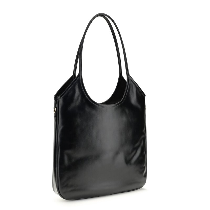 【MIU MIU】Ivy 側面加厚 皮革 手袋 托特包 肩背包 全黑色 5BG311-3